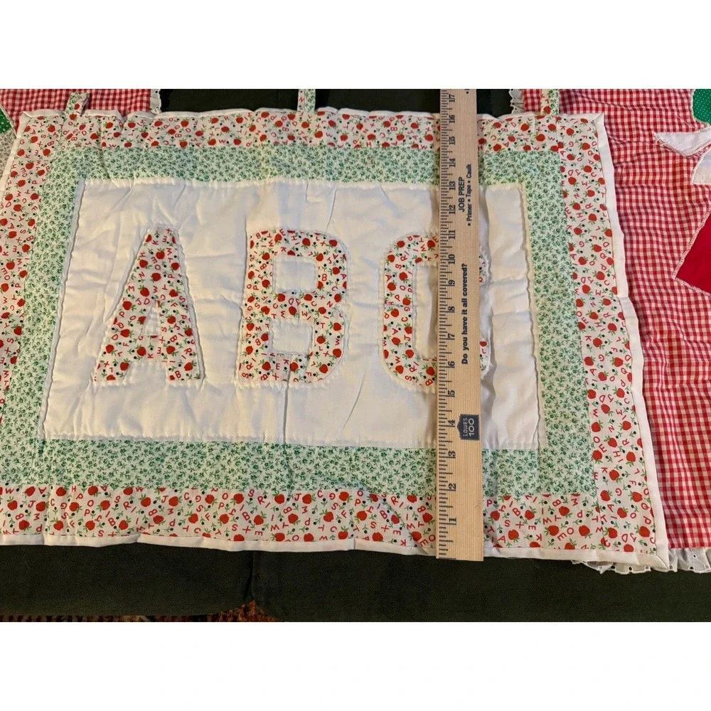 Vintage‎ Handmade Sun Bonnet Sue & Overall Sam ABC Quilt Wall Hangings Kids Room